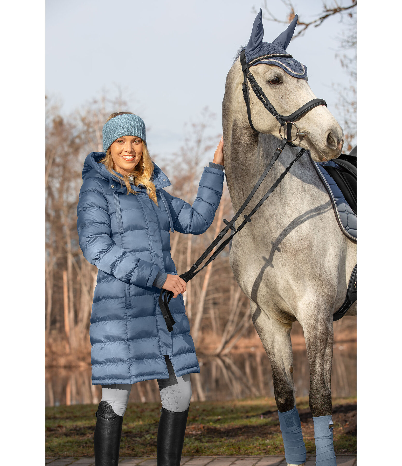 Hooded Quilted Riding Coat Minou