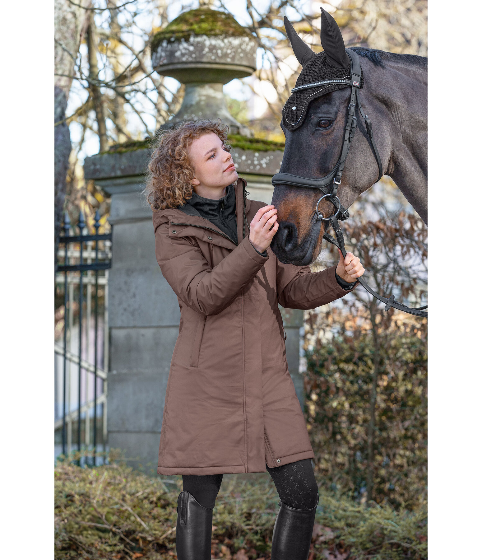 Hooded Functional Riding Coat Amelie