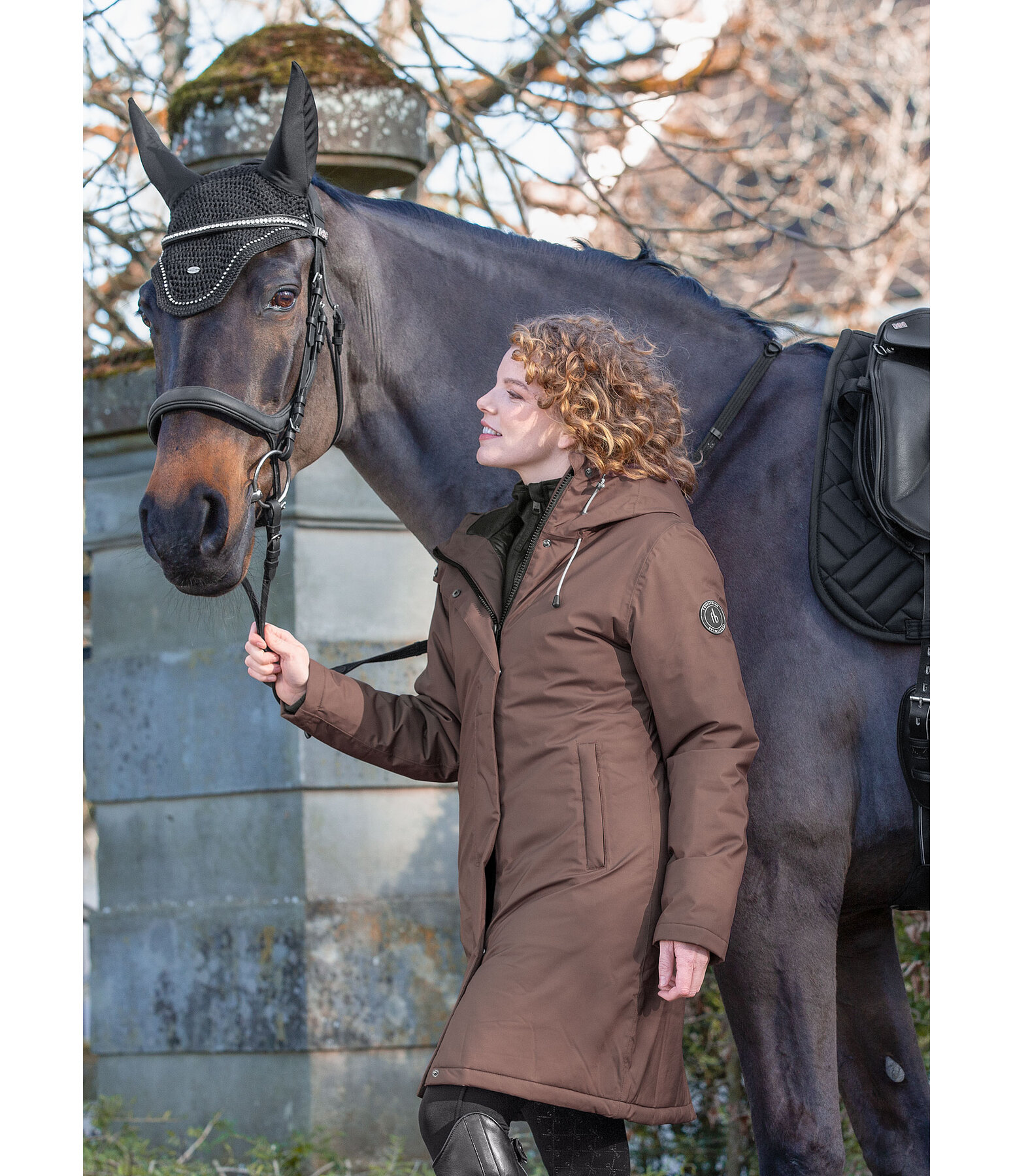 Hooded Functional Riding Coat Amelie