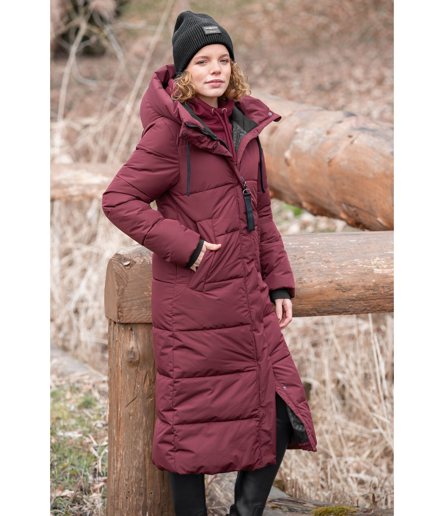 Hooded Quilted Riding Coat Anne