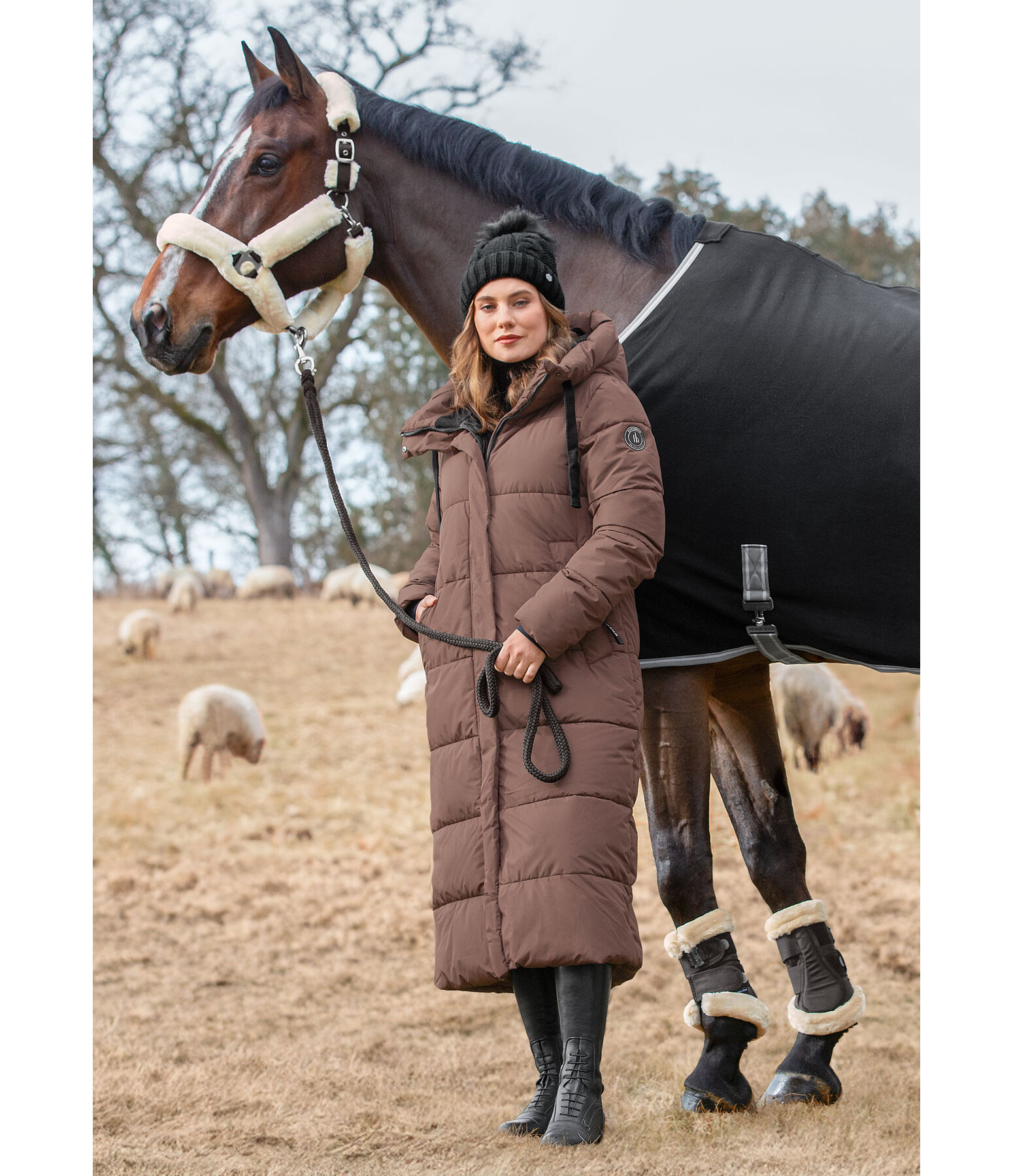 Hooded Quilted Riding Coat Anne