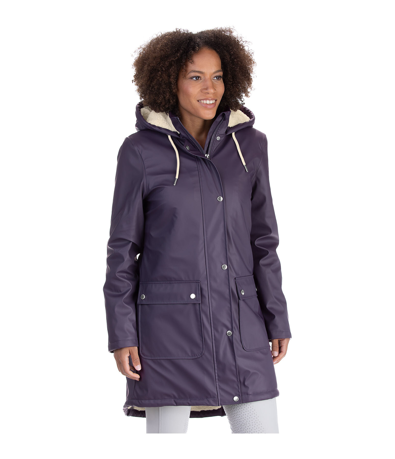 Teddy Fleece Hooded Rain Coat Paris