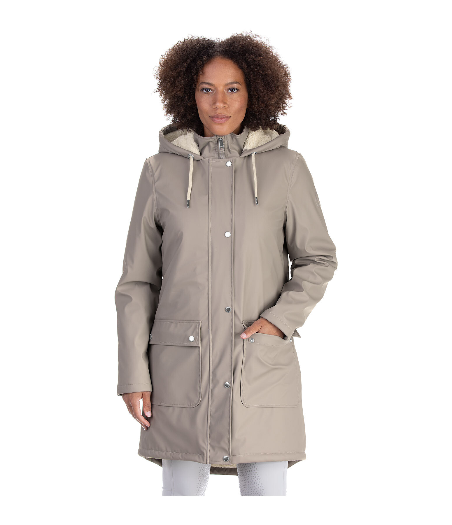 Teddy Fleece Hooded Rain Coat Paris