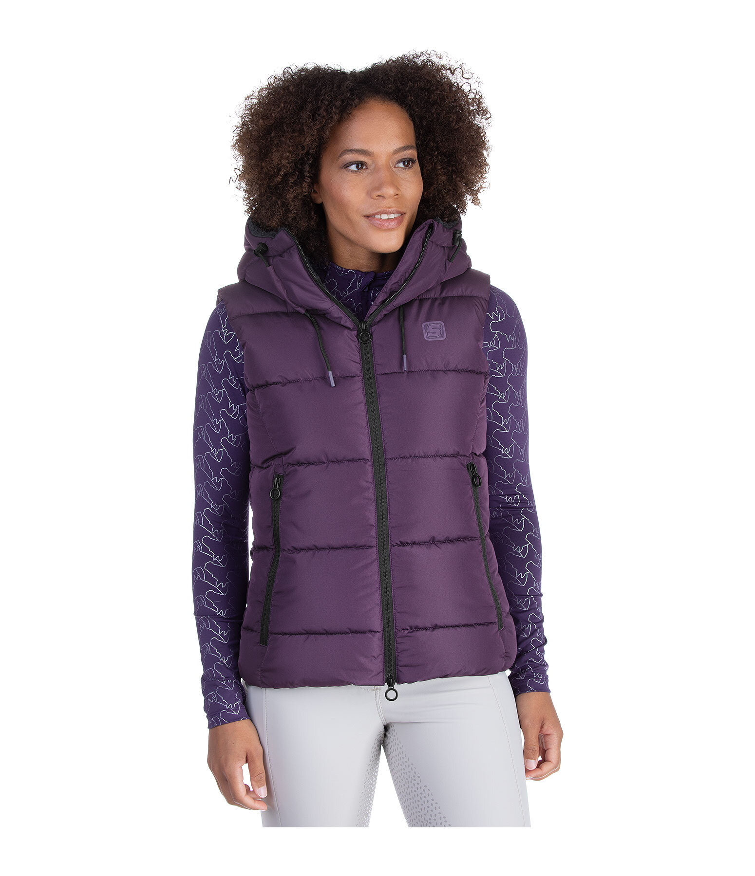 Hooded Quilted Riding Gilet Mira III