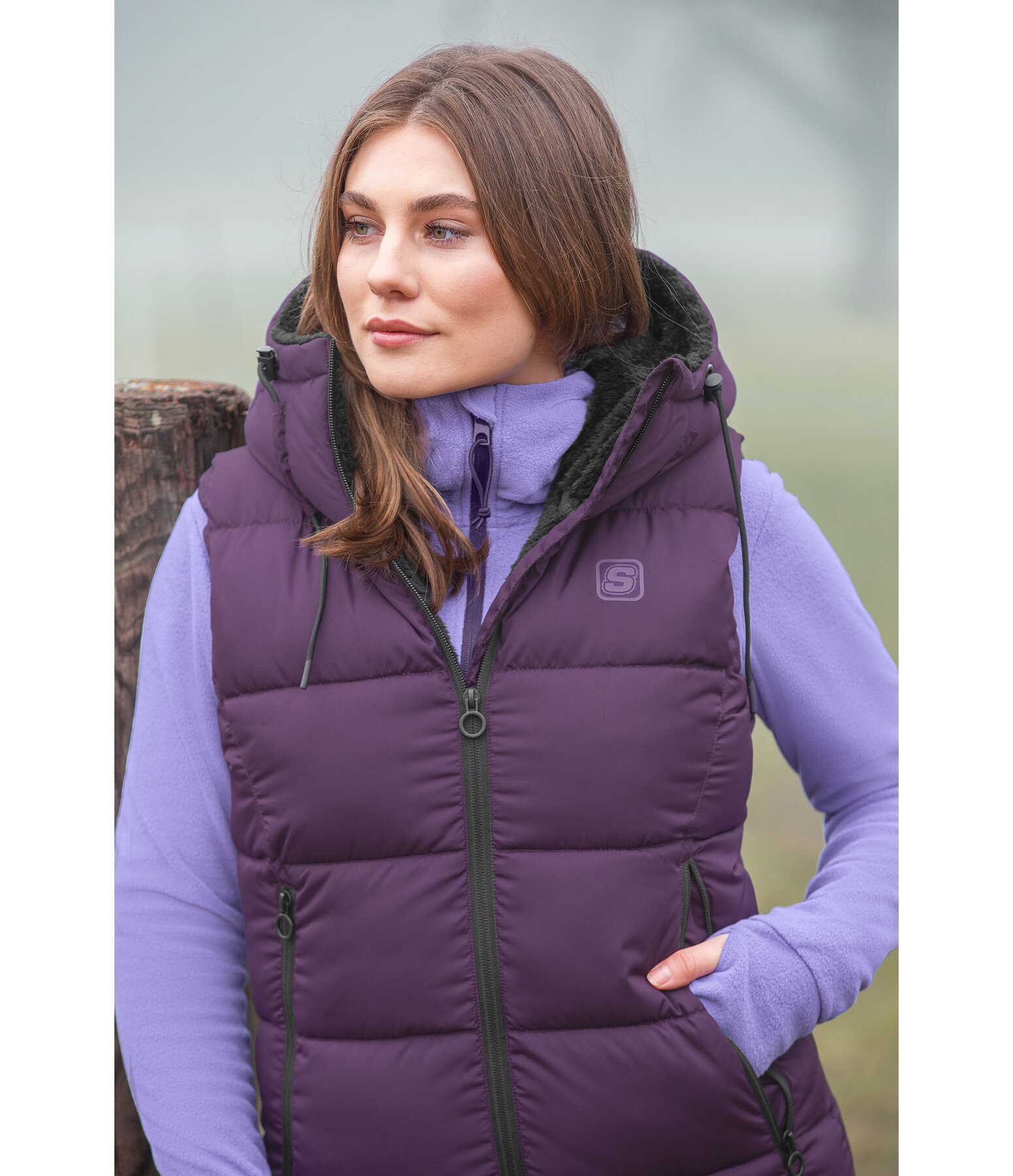 Hooded Quilted Riding Gilet Mira III