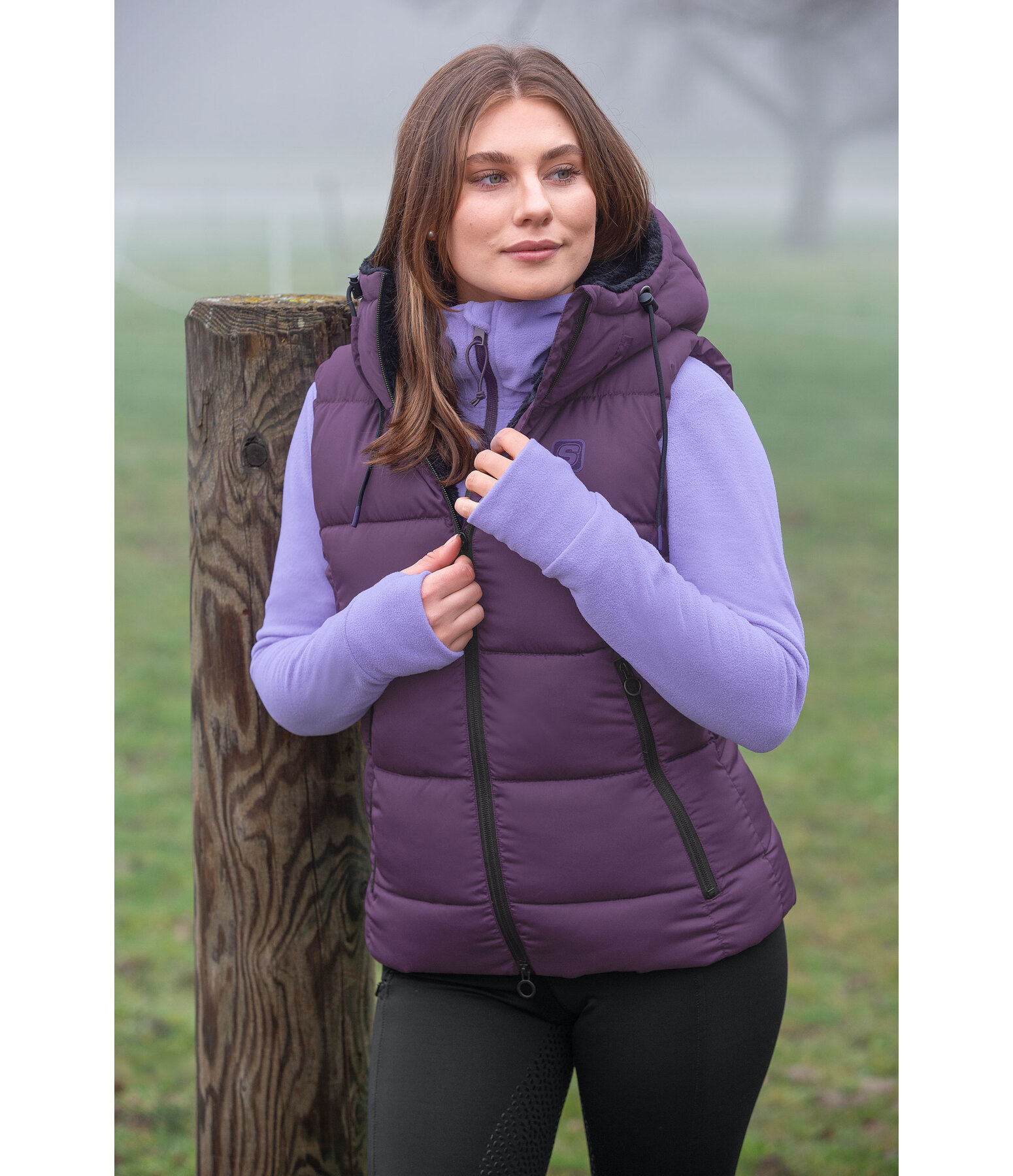 Hooded Quilted Riding Gilet Mira III