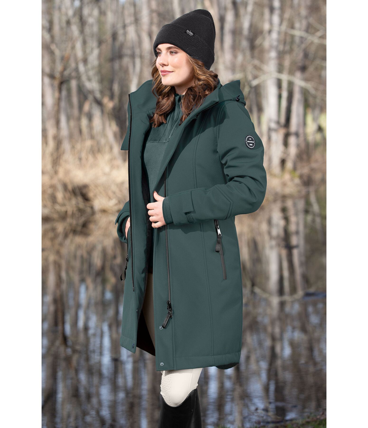 Hooded Softshell Riding Coat Aurelie