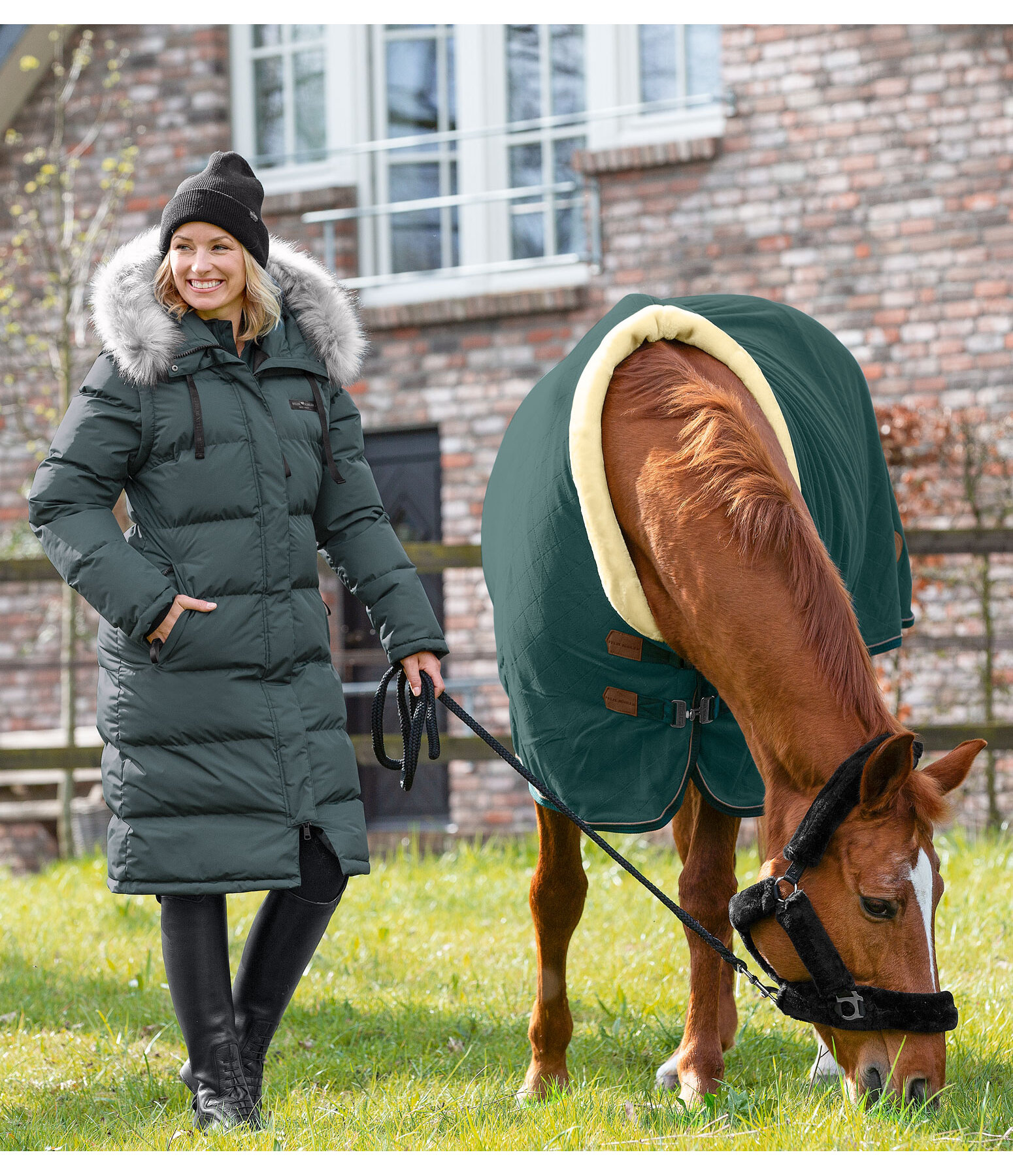 2-in-1 Quilted Riding Coat Eleonor