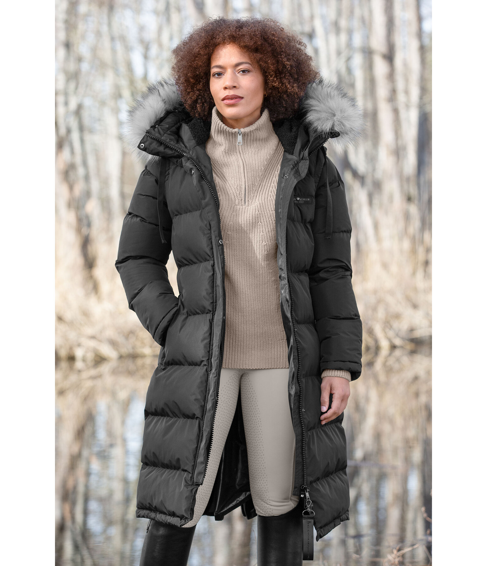 2-in-1 Quilted Riding Coat Eleonor