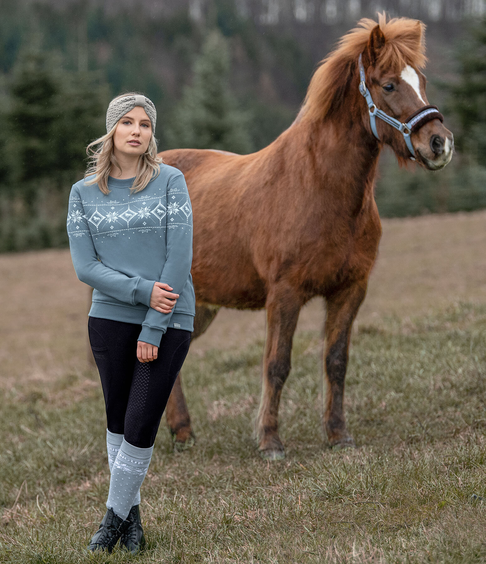 Icelandic Outfit Spirit in Grey/Light Blue