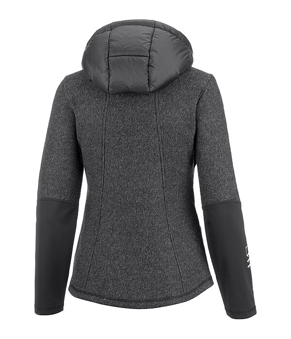 Wool Mix Knitted Fleece Hybrid Jacket with Hood